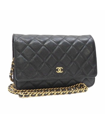 Chanel Chain Matrasse Ladies Black Caviar Skin A33814 Long Wallet Shoulder Bag Coco Mark Comparez et commandez 