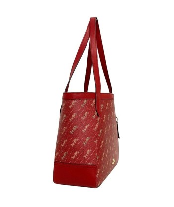 Coach F-14183 Womens PVCLeather Tote Bag GoldRed Color de technologie