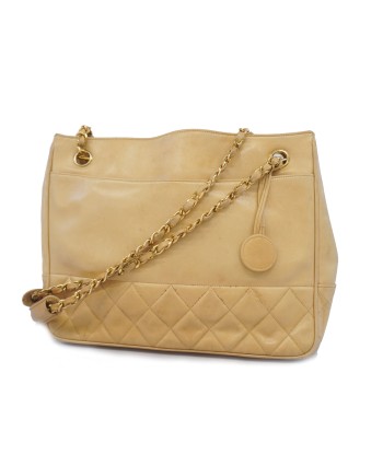 Auth Chanel Chain Shoulder Womens Leather Shoulder Bag Beige france