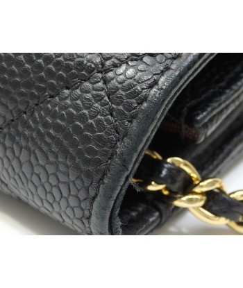 Chanel Chain Matrasse Ladies Black Caviar Skin A33814 Long Wallet Shoulder Bag Coco Mark Comparez et commandez 