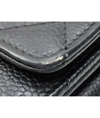 Chanel Chain Matrasse Ladies Black Caviar Skin A33814 Long Wallet Shoulder Bag Coco Mark Comparez et commandez 