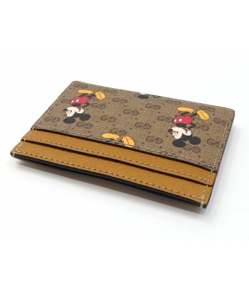 Gucci x Disney Card Case Mini GG Supreme Brown PVC Leather 602535 HZCAM 8559 Womens Mens Pass Mickey Mouse Collaboration offre 