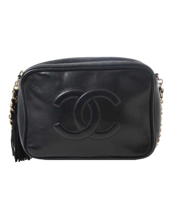 CHANEL Chanel Lambskin Coco Mark Chain Shoulder Bag Black pas cher