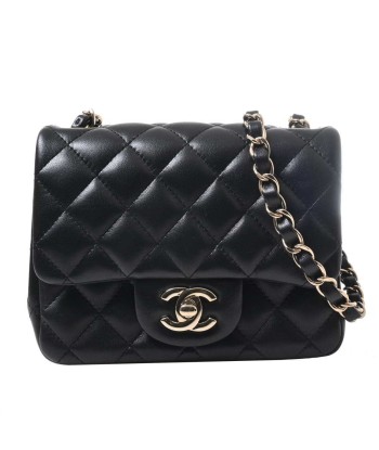 CHANEL Chanel Lambskin Coco Mark Mini Matrasse Chain Shoulder Bag Black le des métaux précieux