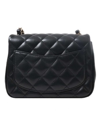 CHANEL Chanel Lambskin Coco Mark Mini Matrasse Chain Shoulder Bag Black le des métaux précieux