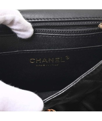 CHANEL Chanel Lambskin Coco Mark Mini Matrasse Chain Shoulder Bag Black le des métaux précieux