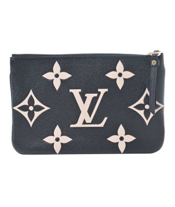 LOUIS VUITTON Louis Vuitton Amplant Bicolor Monogram Pochette Double Zip Shoulder Bag Black Leather Paris Déstockage Promo