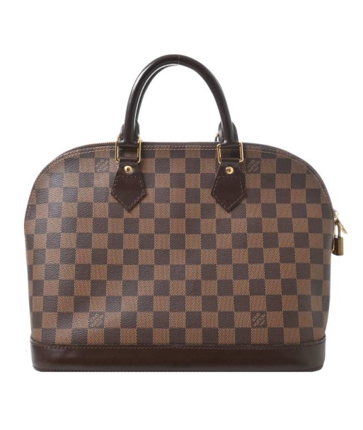 LOUIS VUITTON Louis Vuitton Damier Alma Handbag Brown PVC Leather soldes