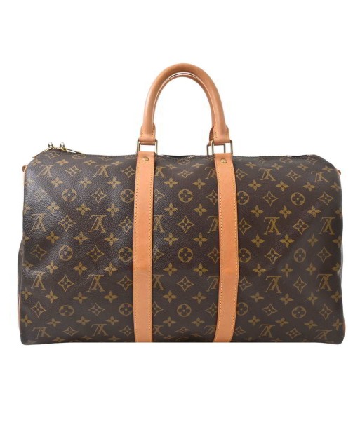 LOUIS VUITTON Monogram Keepall Bandolier 45 Boston Bag Brown PVC Leather En savoir plus