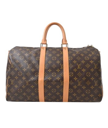 LOUIS VUITTON Monogram Keepall Bandolier 45 Boston Bag Brown PVC Leather En savoir plus