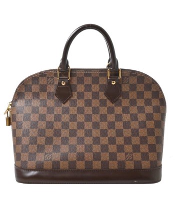 LOUIS VUITTON Louis Vuitton Damier Alma Handbag Brown PVC Leather soldes