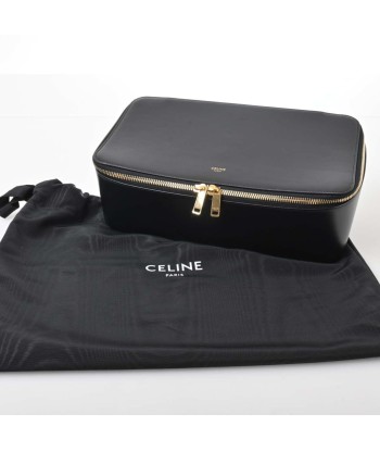 Celine Leather Vanity Bag Makeup Pouch Black 2024