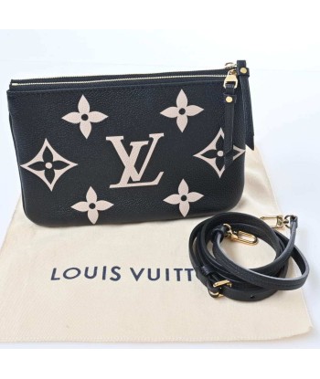 LOUIS VUITTON Louis Vuitton Amplant Bicolor Monogram Pochette Double Zip Shoulder Bag Black Leather Paris Déstockage Promo