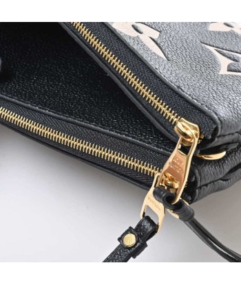 LOUIS VUITTON Louis Vuitton Amplant Bicolor Monogram Pochette Double Zip Shoulder Bag Black Leather Paris Déstockage Promo