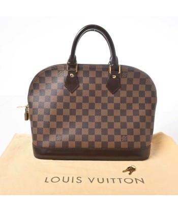 LOUIS VUITTON Louis Vuitton Damier Alma Handbag Brown PVC Leather soldes