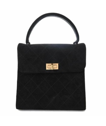 CHANEL Chanel Suede 2.55 Matrasse Handbag Black de pas cher