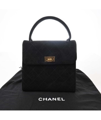 CHANEL Chanel Suede 2.55 Matrasse Handbag Black de pas cher