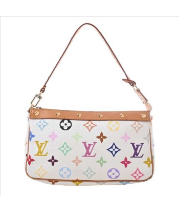 LOUIS VUITTON Multi Pochette Accessoir Pouch White PVC Leather Amélioration de cerveau avec