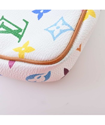 LOUIS VUITTON Multi Pochette Accessoir Pouch White PVC Leather Amélioration de cerveau avec