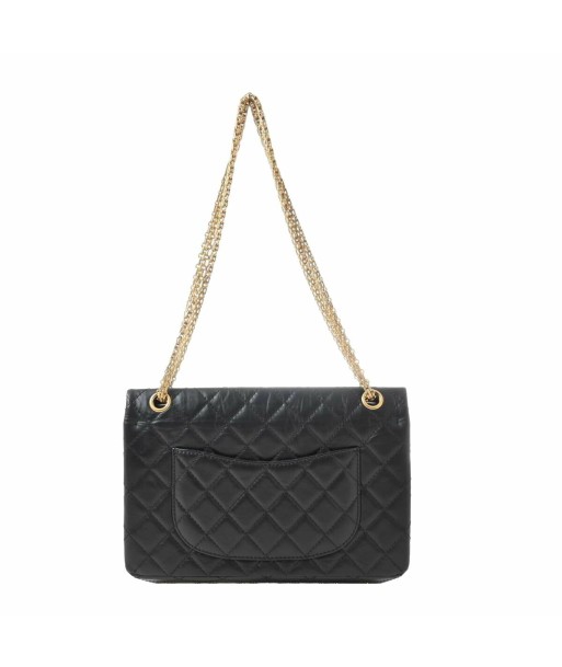 CHANEL Leather 2.55 W Flap Chain Shoulder Bag Black online