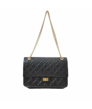 CHANEL Leather 2.55 W Flap Chain Shoulder Bag Black online