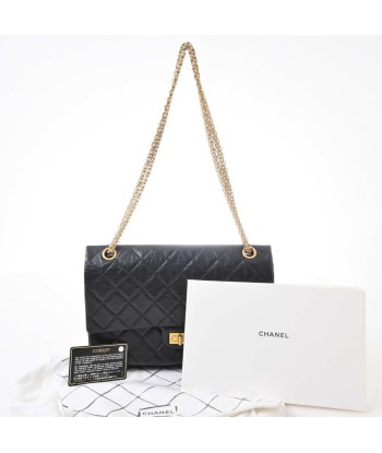 CHANEL Leather 2.55 W Flap Chain Shoulder Bag Black online