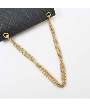 CHANEL Leather 2.55 W Flap Chain Shoulder Bag Black online