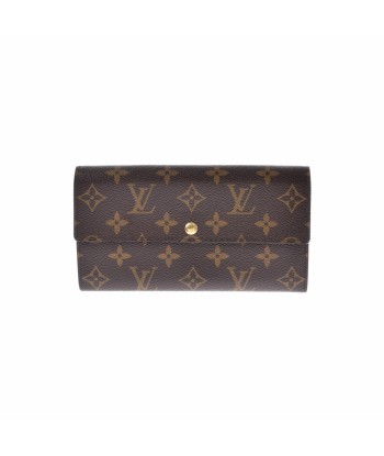 LOUIS VUITTON Monogram Portofeuil Sara Brown M61726 Womens Canvas Long Wallet la colonne vertébrale