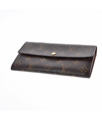 LOUIS VUITTON Monogram Portofeuil Sara Brown M61726 Womens Canvas Long Wallet la colonne vertébrale