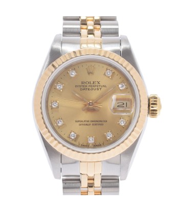 ROLEX Datejust 10P diamond 69173G Ladies YG / SS watch self-winding champagne dial les muscles