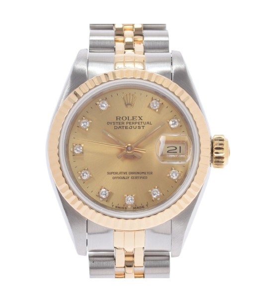 ROLEX Datejust 10P diamond 69173G Ladies YG / SS watch self-winding champagne dial les muscles