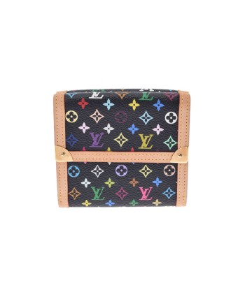 LOUIS VUITTON Multicolor Portofeuil Elise Wallet Noir M91984 Unisex Tri-Fold Shindo brillant des détails fins