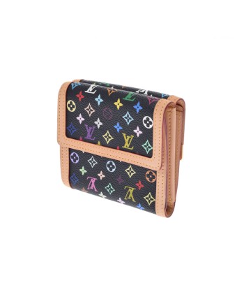 LOUIS VUITTON Multicolor Portofeuil Elise Wallet Noir M91984 Unisex Tri-Fold Shindo brillant des détails fins