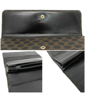 Celine Macadam Ec-14156 Women's PVC,Leather Long Wallet (tri-fold) Black,Brown de l' environnement