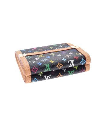 LOUIS VUITTON Multicolor Portofeuil Elise Wallet Noir M91984 Unisex Tri-Fold Shindo brillant des détails fins