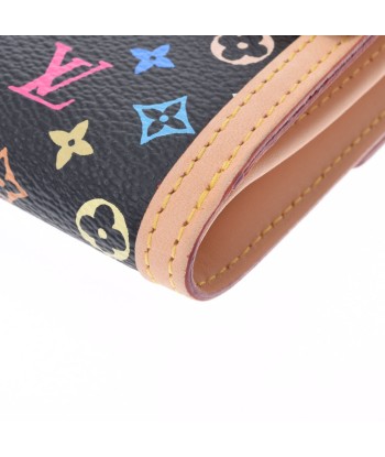 LOUIS VUITTON Multicolor Portofeuil Elise Wallet Noir M91984 Unisex Tri-Fold Shindo brillant des détails fins