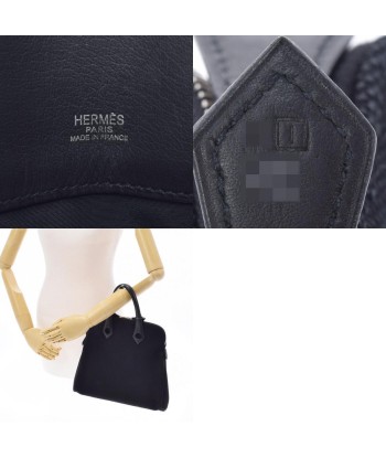 HERMES Hermes Sack Eve MM Black  I engraved (around 2005) Unisex leather canvas handbag Le MVP de beaucoup