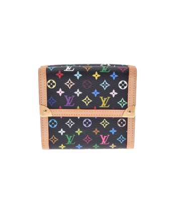 LOUIS VUITTON Multicolor Portofeuil Elise Wallet Noir M91984 Unisex Tri-Fold Shindo brillant des détails fins